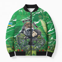 Personalized Rwanda Kwita Izina Bomber Puffer Jacket Name a Gorilla - Save a Species - Wonder Print Shop