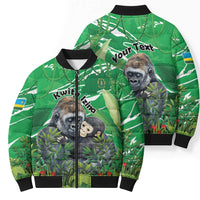 Personalized Rwanda Kwita Izina Bomber Puffer Jacket Name a Gorilla - Save a Species - Wonder Print Shop