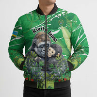 Personalized Rwanda Kwita Izina Bomber Puffer Jacket Name a Gorilla - Save a Species - Wonder Print Shop