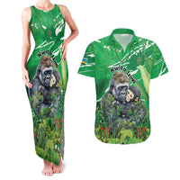 Personalized Rwanda Kwita Izina Couples Matching Tank Maxi Dress and Hawaiian Shirt Name a Gorilla - Save a Species - Wonder Print Shop