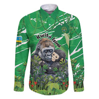 Personalized Rwanda Kwita Izina Family Matching Long Sleeve Bodycon Dress and Hawaiian Shirt Name a Gorilla - Save a Species - Wonder Print Shop