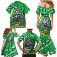 Personalized Rwanda Kwita Izina Family Matching Mermaid Dress and Hawaiian Shirt Name a Gorilla - Save a Species - Wonder Print Shop
