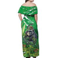 Personalized Rwanda Kwita Izina Off Shoulder Maxi Dress Name a Gorilla - Save a Species - Wonder Print Shop