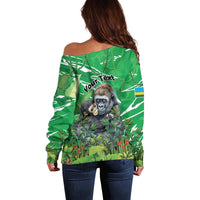 Personalized Rwanda Kwita Izina Off Shoulder Sweater Name a Gorilla - Save a Species - Wonder Print Shop