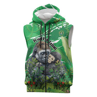 Personalized Rwanda Kwita Izina Sleeveless Zip Hoodie Name a Gorilla - Save a Species - Wonder Print Shop