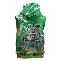 Personalized Rwanda Kwita Izina Sleeveless Zip Hoodie Name a Gorilla - Save a Species - Wonder Print Shop