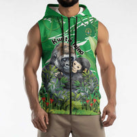 Personalized Rwanda Kwita Izina Sleeveless Zip Hoodie Name a Gorilla - Save a Species - Wonder Print Shop