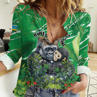 Personalized Rwanda Kwita Izina Women Casual Shirt Name a Gorilla - Save a Species - Wonder Print Shop