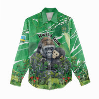 Personalized Rwanda Kwita Izina Women Casual Shirt Name a Gorilla - Save a Species - Wonder Print Shop