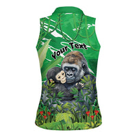 Personalized Rwanda Kwita Izina Women Sleeveless Polo Shirt Name a Gorilla - Save a Species - Wonder Print Shop