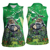 Personalized Rwanda Kwita Izina Women Sleeveless Polo Shirt Name a Gorilla - Save a Species - Wonder Print Shop