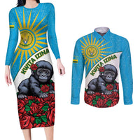 Personalized Rwanda Baby Gorilla Couples Matching Long Sleeve Bodycon Dress and Long Sleeve Button Shirt Kwita Izina 2025 - Wonder Print Shop
