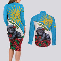 Personalized Rwanda Baby Gorilla Couples Matching Long Sleeve Bodycon Dress and Long Sleeve Button Shirt Kwita Izina 2025 - Wonder Print Shop