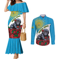 Personalized Rwanda Baby Gorilla Couples Matching Mermaid Dress and Long Sleeve Button Shirt Kwita Izina 2025 - Wonder Print Shop
