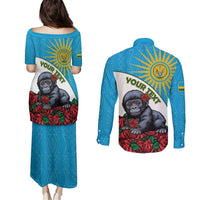Personalized Rwanda Baby Gorilla Couples Matching Puletasi and Long Sleeve Button Shirt Kwita Izina 2025 - Wonder Print Shop