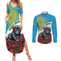 Personalized Rwanda Baby Gorilla Couples Matching Summer Maxi Dress and Long Sleeve Button Shirt Kwita Izina 2025 - Wonder Print Shop