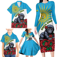Personalized Rwanda Baby Gorilla Family Matching Long Sleeve Bodycon Dress and Hawaiian Shirt Kwita Izina 2025 - Wonder Print Shop