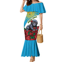 Personalized Rwanda Baby Gorilla Family Matching Mermaid Dress and Hawaiian Shirt Kwita Izina 2025 - Wonder Print Shop