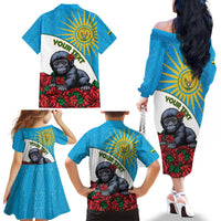 Personalized Rwanda Baby Gorilla Family Matching Off The Shoulder Long Sleeve Dress and Hawaiian Shirt Kwita Izina 2025 - Wonder Print Shop