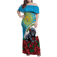 Personalized Rwanda Baby Gorilla Family Matching Off Shoulder Maxi Dress and Hawaiian Shirt Kwita Izina 2025 - Wonder Print Shop