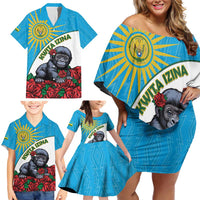 Personalized Rwanda Baby Gorilla Family Matching Off Shoulder Short Dress and Hawaiian Shirt Kwita Izina 2025 - Wonder Print Shop