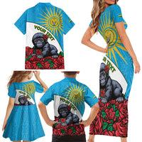 Personalized Rwanda Baby Gorilla Family Matching Short Sleeve Bodycon Dress and Hawaiian Shirt Kwita Izina 2025 - Wonder Print Shop