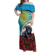 Personalized Rwanda Baby Gorilla Off Shoulder Maxi Dress Kwita Izina 2025 - Wonder Print Shop