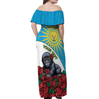 Personalized Rwanda Baby Gorilla Off Shoulder Maxi Dress Kwita Izina 2025 - Wonder Print Shop
