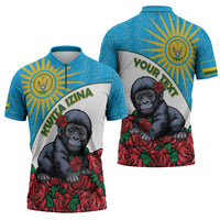 Personalized Rwanda Baby Gorilla Zipper Polo Shirt Kwita Izina 2025 - Wonder Print Shop
