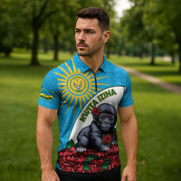 Personalized Rwanda Baby Gorilla Zipper Polo Shirt Kwita Izina 2025 - Wonder Print Shop