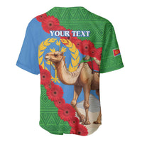 Personalised Eritrea Arabian Camel Baseball Jersey Gerbera Flower Flag Color - Wonder Print Shop