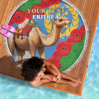 Personalised Eritrea Arabian Camel Beach Blanket Gerbera Flower Flag Color - Wonder Print Shop