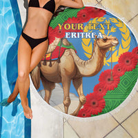 Personalised Eritrea Arabian Camel Beach Blanket Gerbera Flower Flag Color - Wonder Print Shop