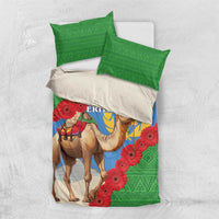 Personalised Eritrea Arabian Camel Bedding Set Gerbera Flower Flag Color - Wonder Print Shop