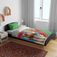 Personalised Eritrea Arabian Camel Bedding Set Gerbera Flower Flag Color - Wonder Print Shop