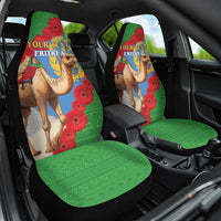 Personalised Eritrea Arabian Camel Car Seat Cover Gerbera Flower Flag Color - Wonder Print Shop