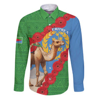 Personalised Eritrea Arabian Camel Family Matching Long Sleeve Bodycon Dress and Hawaiian Shirt Gerbera Flower Flag Color - Wonder Print Shop