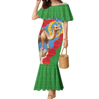 Personalised Eritrea Arabian Camel Family Matching Mermaid Dress and Hawaiian Shirt Gerbera Flower Flag Color - Wonder Print Shop