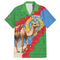 Personalised Eritrea Arabian Camel Family Matching Off The Shoulder Long Sleeve Dress and Hawaiian Shirt Gerbera Flower Flag Color - Wonder Print Shop
