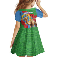 Personalised Eritrea Arabian Camel Family Matching Off Shoulder Maxi Dress and Hawaiian Shirt Gerbera Flower Flag Color - Wonder Print Shop