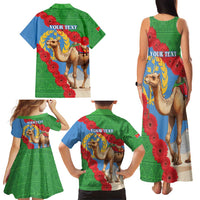 Personalised Eritrea Arabian Camel Family Matching Tank Maxi Dress and Hawaiian Shirt Gerbera Flower Flag Color - Wonder Print Shop
