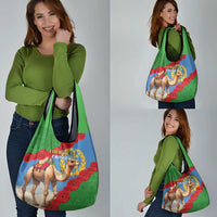 Personalised Eritrea Arabian Camel Grocery Bag Gerbera Flower Flag Color
