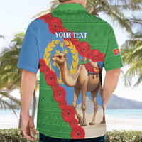 Personalised Eritrea Arabian Camel Hawaiian Shirt Gerbera Flower Flag Color - Wonder Print Shop