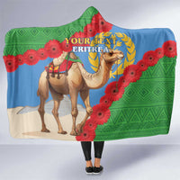 Personalised Eritrea Arabian Camel Hooded Blanket Gerbera Flower Flag Color