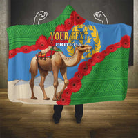 Personalised Eritrea Arabian Camel Hooded Blanket Gerbera Flower Flag Color