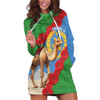 Personalised Eritrea Arabian Camel Hoodie Dress Gerbera Flower Flag Color - Wonder Print Shop