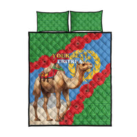 Personalised Eritrea Arabian Camel Quilt Bed Set Gerbera Flower Flag Color - Wonder Print Shop