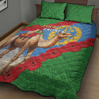 Personalised Eritrea Arabian Camel Quilt Bed Set Gerbera Flower Flag Color - Wonder Print Shop