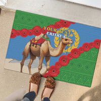 Personalised Eritrea Arabian Camel Rubber Doormat Gerbera Flower Flag Color - Wonder Print Shop