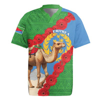 Personalised Eritrea Arabian Camel Rugby Jersey Gerbera Flower Flag Color - Wonder Print Shop